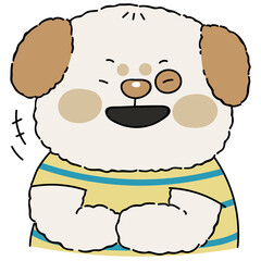 Dog character laughing illustration