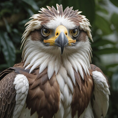 Obraz premium The Philippine eagle (Pithecophaga jefferyi) is one of the most endangered bird species in the world.Philippine eagle (Pithecophaga jefferyi) (Monkey-eating eagle), Davao, Mindanao, Philippines, Asia