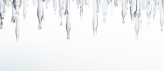 Fototapeta premium White background with hanging icicles.