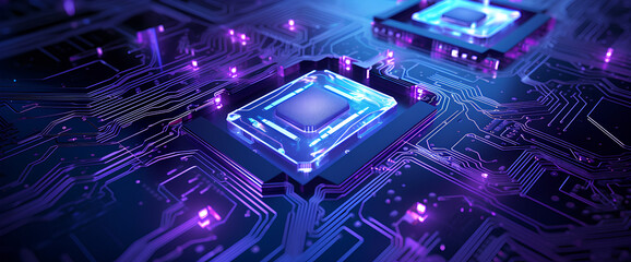 Electronic circuit board close up.