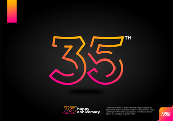 Number 35 logo icon design, 35th birthday logo number, anniversary 35