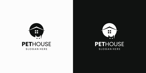 Pet house vector logo design