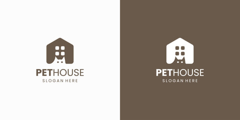 Pet house vector logo design - obrazy, fototapety, plakaty