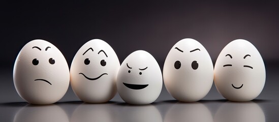 White eggs - symbol of masculine comic faces.