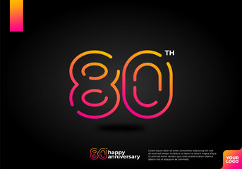 Number 80 logo icon design, 80th birthday logo number, anniversary 80
