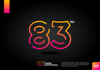 Number 83 logo icon design, 83rd birthday logo number, anniversary 83