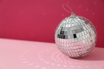Beautiful disco ball on a red background
