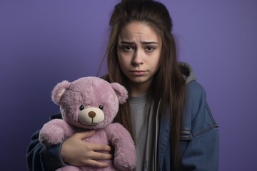 Emotional Comfort: Teenage Girl's Tearful Embrace