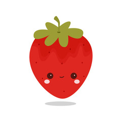 strawberry cute character icon logo