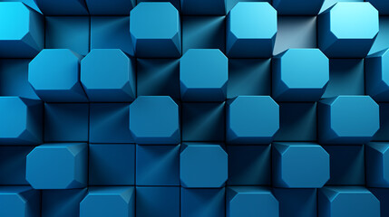 Abstract blue 3D hexagon geometric