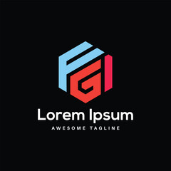 Fototapeta premium FGI Letter Logo Design Free Icon