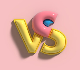 VS Versus Sign 3D Render Company Letter Logo.