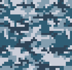 Seamless digital camouflage pattern for hunting and military activities