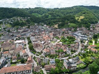 Fototapeta na wymiar Beauileu-sur- Dordogne France high angle drone,aerial
