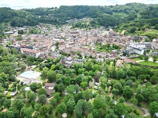 Fototapeta premium Beauileu-sur- Dordogne France high angle drone,aerial