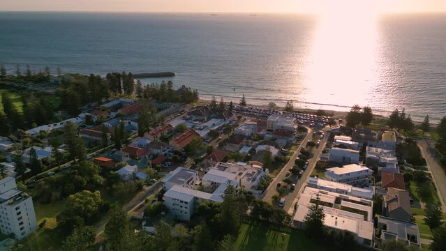 Cottesloe beach peaceful neighbourhood at sunset. Visit Perth, Australia