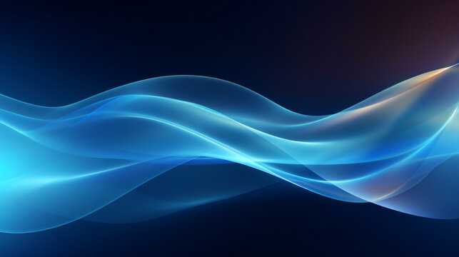 Abstract blue wavy with light curved lines