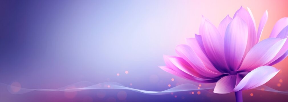 Horizontal abstract purple and pink flowers background. Spring banner for 8 march woman´s day and mother's day, large copy space for text. wallpaper and banner