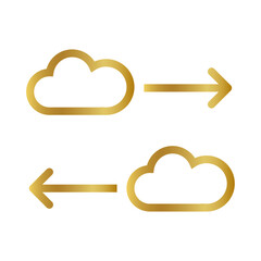 golden cloud transfer icon