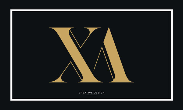 Alphabet letters XA or AX logo monogram