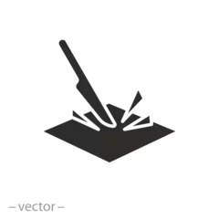 Fotobehang damage resistant icon, anti scratch surface, flat symbol - vector illustration © Yurii