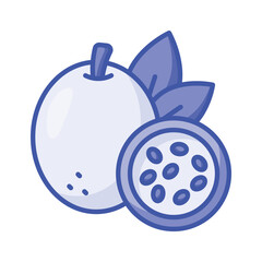 An amazing icon of passion fruit, healthy and organic food