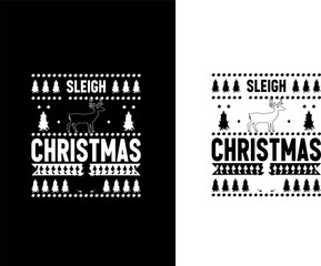Sleigh Christmas Vector T-shirt Design
