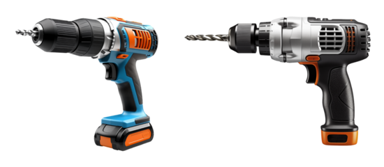 Electric drill, cut out - stock png.