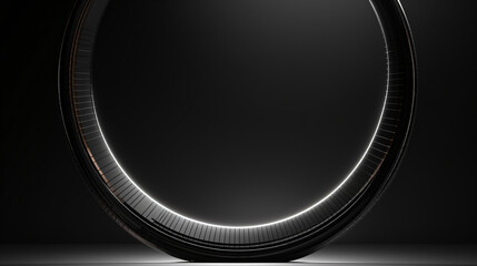 Abstract dark grey half-circle ring