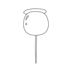 Hand drawn Kids drawing Cartoon Vector illustration apple candy Isolated on White Background