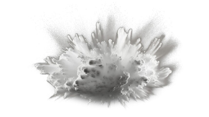Abstract white snow explosion, cut out - stock png.