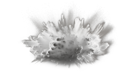 Abstract white snow explosion, cut out - stock png.