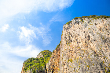 Beautiful tropical landscape of the Maya Bay in the Phi Phi Islands in Thailand