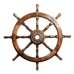 Vintage wooden ship rudder, cut out - stock png.