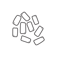 Hand drawn Kids drawing Cartoon Vector illustration chewing gums Isolated on White Background