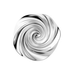 Spiraling silver swirl isolated