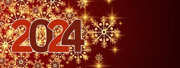 Decorative Happy new year 2024 greeting banner design
