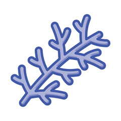 Fresh fennel twig, herb plant icon, dill weed vector design isolated on white background