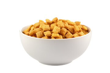 Crunchy Comfort: Crafting Breakfast Bliss with the Ideal Golden Grahams Cereal Bowl Isolated on a Transparent Background