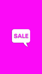Notification of the promotion. Collection sale. Seasonal sale. Profit. Inscription sale. Vertical image. 3D image. 3D rendering.