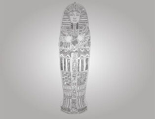 A depiction of an ancient Egyptian sarcophagus