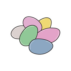 Kids drawing Cartoon Vector illustration jordan almonds Isolated on White Background