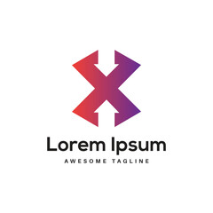 Fototapeta premium X letter logo design