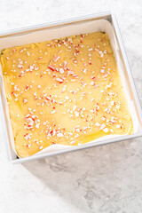 Homemade candy cane fudge