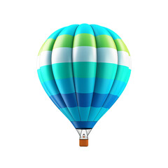 3d Air Balloon isolated on transparent background