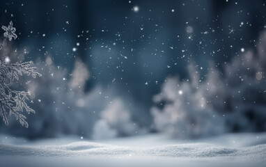 Beautiful snow background for winter christmas greetings banner generation of AI