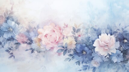 Flowers are full of romance,the leaves and flowers art design. Created with Ai