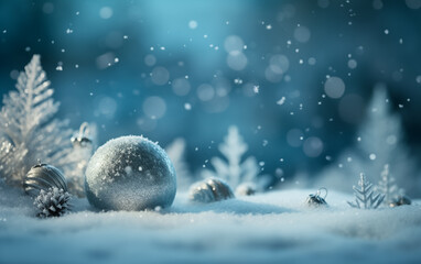 Fototapeta na wymiar Beautiful snow background for winter christmas greetings banner generation of AI