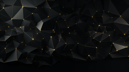 Abstract polygonal pattern luxury gold on dark background