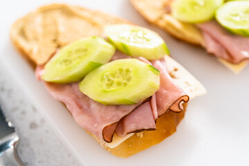 Ham, Cucumber, and Sprout Sandwich